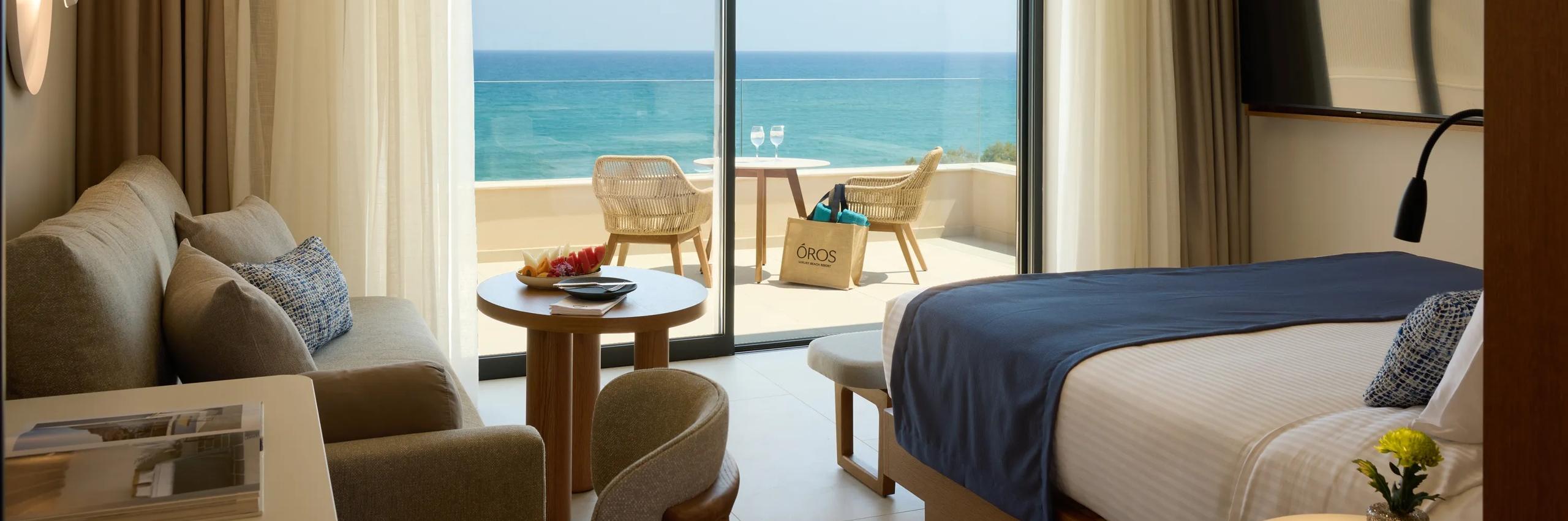 OROS LUXURY BEACH RESORT | Deluxe Premier Guestroom with Terrace and Seaview