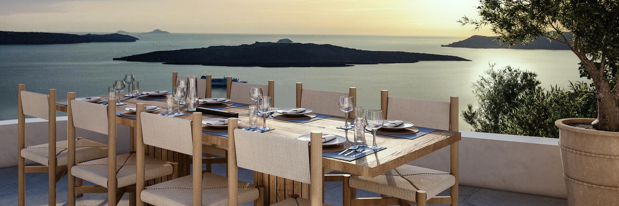 Milto's Greek Table outdoor terrace | Andronis Luxury Suites
