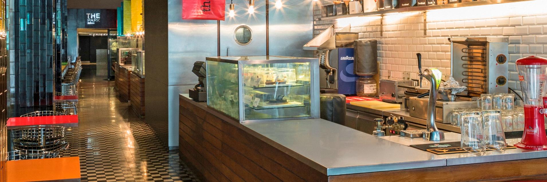 the park kolkata hotel street food deli cafe with counter