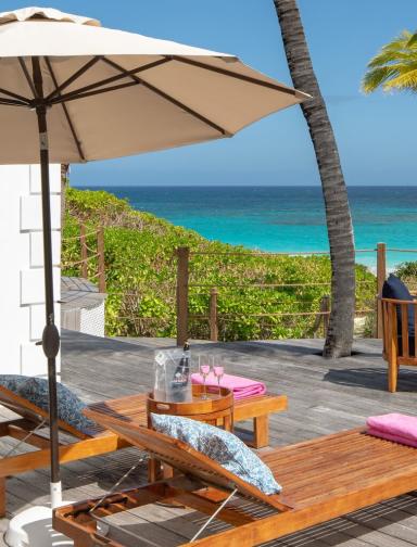 Pink Sands Resort Guest Terrace with Loungers