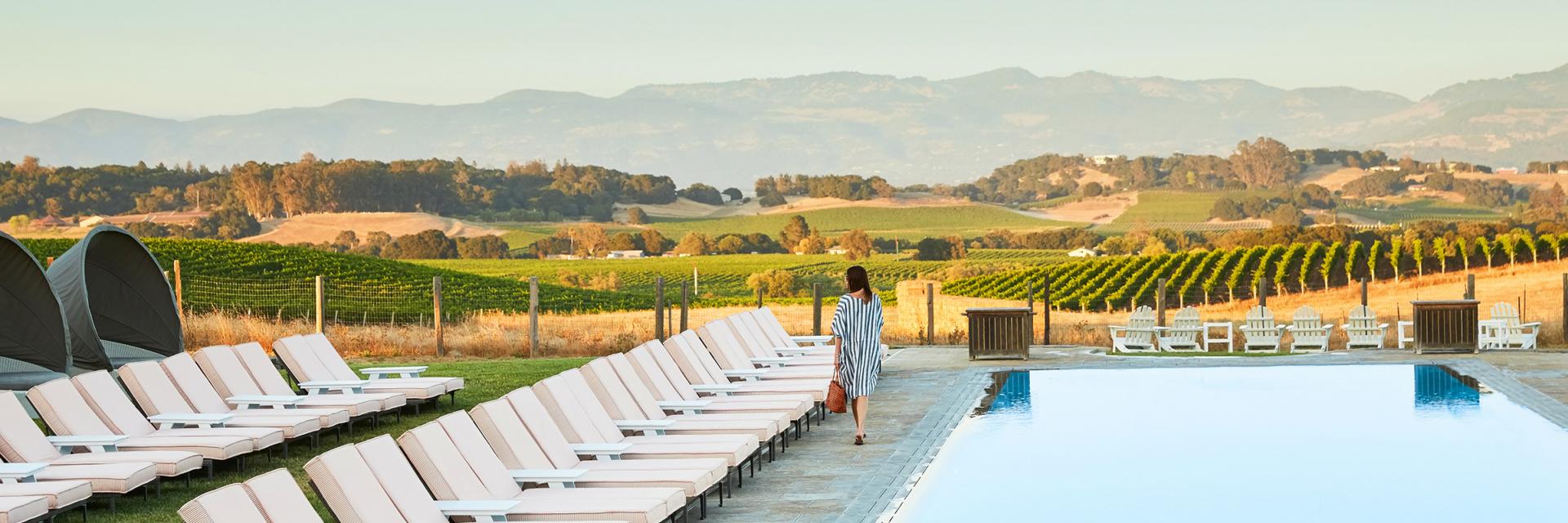 Poolside views of the surrounding wineries 