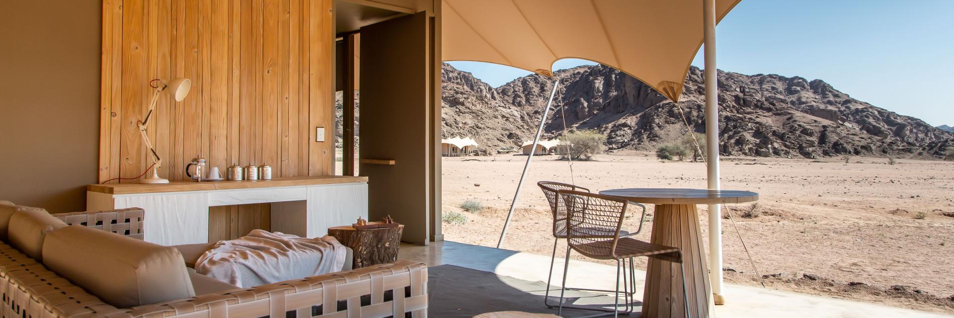 Enjoy the serene views from the tent lounge.