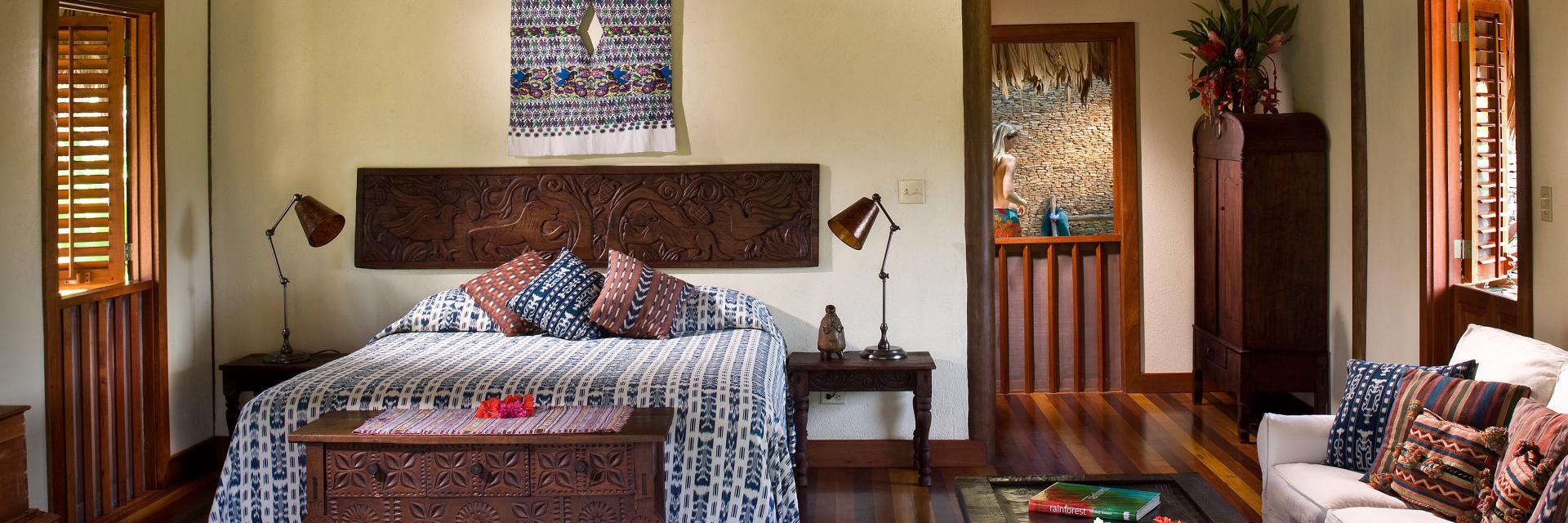 Blancaneaux Lodge Luxury Cabana Bedroom