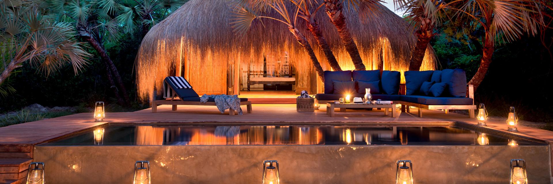 Private Cabana Exterior with Pool