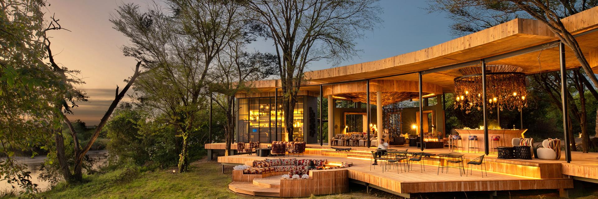 andBeyond Grumeti Serengeti River Lodge Deck and Guest Seating