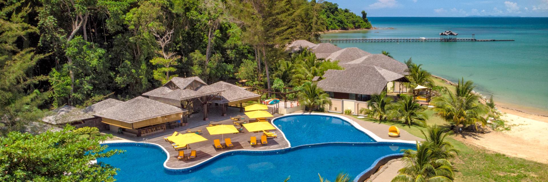 Borneo Eagle Resort Aerial of Pool