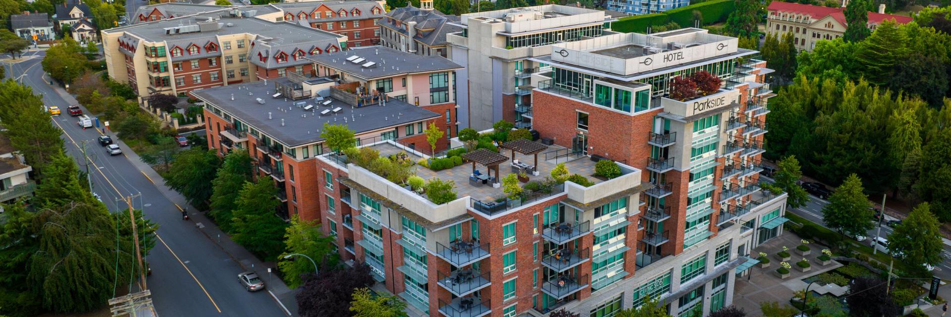 The Parkside Hotel & Spa view from above rooftop gardens