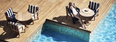Annabelle hanging out by the pool