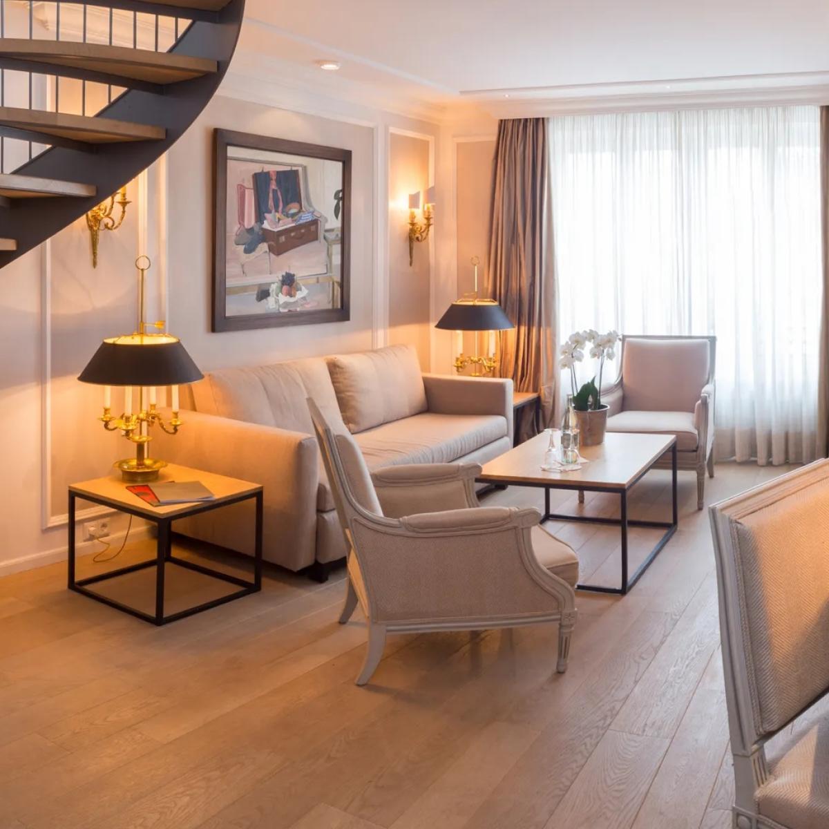 Hotel München Palace | Maisonette Suite Livingroom and Desk or Office Space